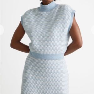 & other stories baby blue knit set size S